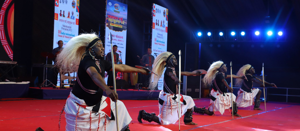 Rwandan cultural troupe Inganzo Ngari at the 10th International Dance and Music Festival 2025 in India
