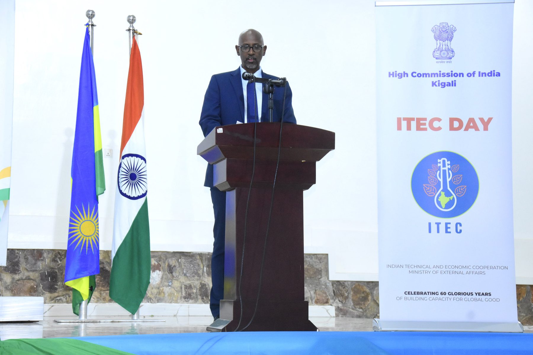 H.E. Mr. Joseph Nsengimana, Minister of Education of Rwanda, speaking at ITEC Day 2024