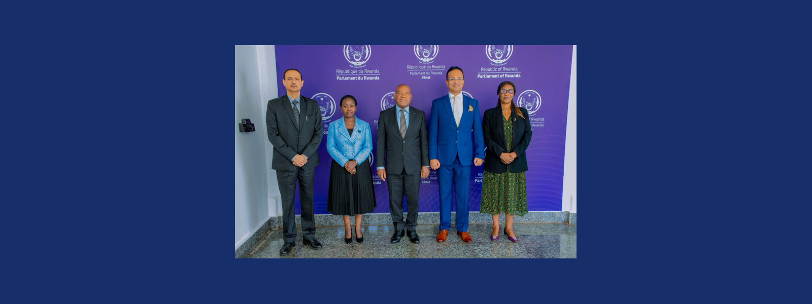 High Commissioner Mridu Pawan Das with Dr. François-Xavier Kalinda, President of the Senate of Rwanda