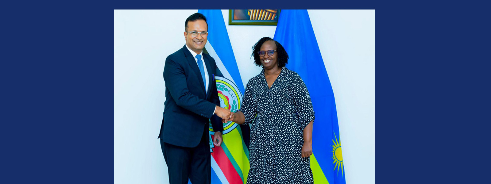 High Commissioner Mridu Pawan Das with Dr. Usta Kaitesi, Minister of State for Foreign Affairs of Rwanda